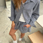 Oversized Checked Shirt Navy