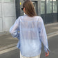 Oversized Double Button Shirt Blue