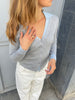 Layered Collar Cardigan Grey Baby Blue