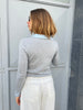 Layered Collar Cardigan Grey Baby Blue