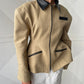 Contrast Collar Cinched Vest Camel