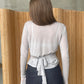 Sheer Button Detail Longsleeve Grey