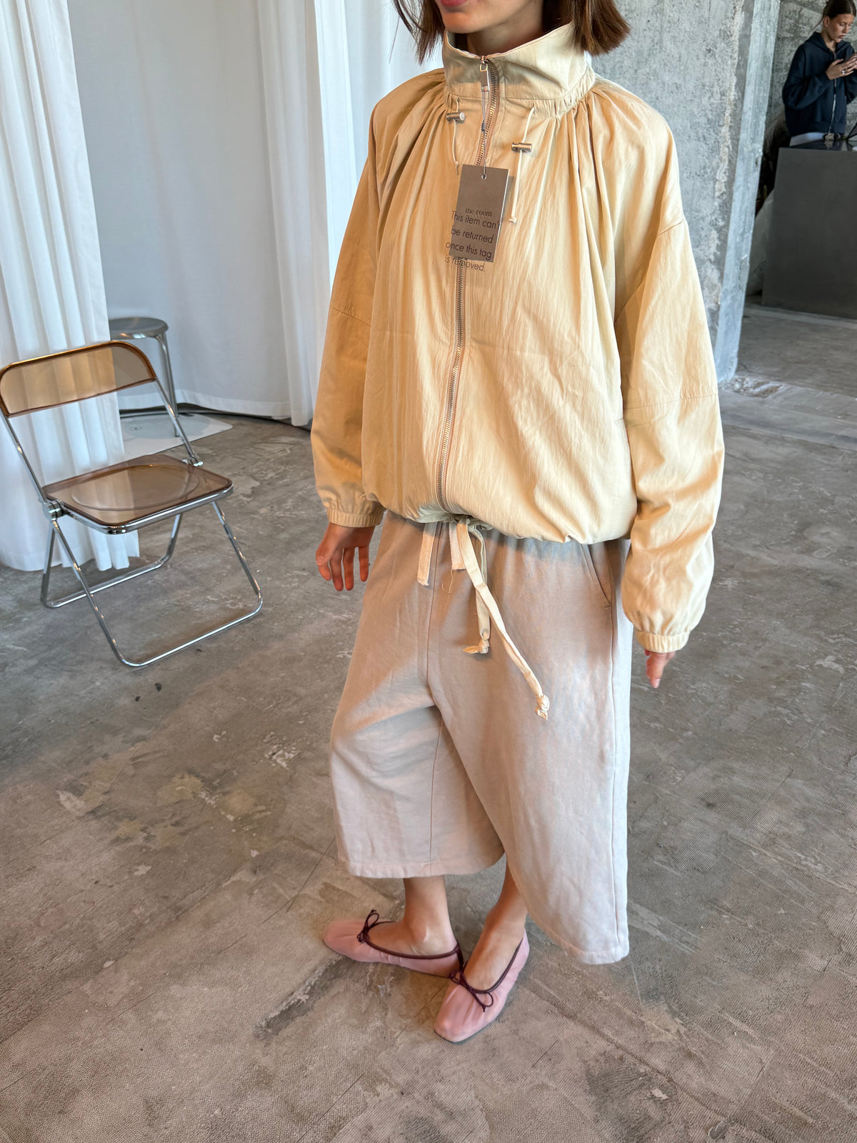Drawstring Funnel Neck Jacket Soft Sand