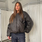 Oversized Bomber Oil Dark Brown