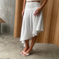 Ruched Detail Asymmetric Skirt Polka Dot