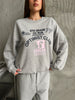 Graphic College Sweater Light Grey