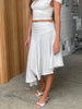 Ruched Detail Asymmetric Skirt Polka Dot