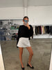 Pinstripe Mini Skirt White