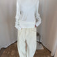 Reversible V-neck Longsleeve White