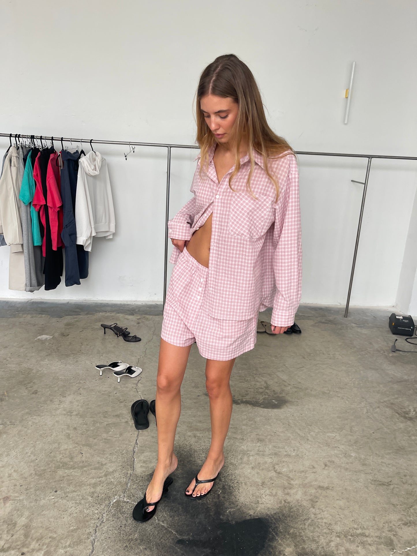 Checked Shorts Pink
