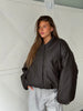 Oversized Bomber Oil Dark Brown