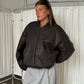 Oversized Bomber Oil Dark Brown