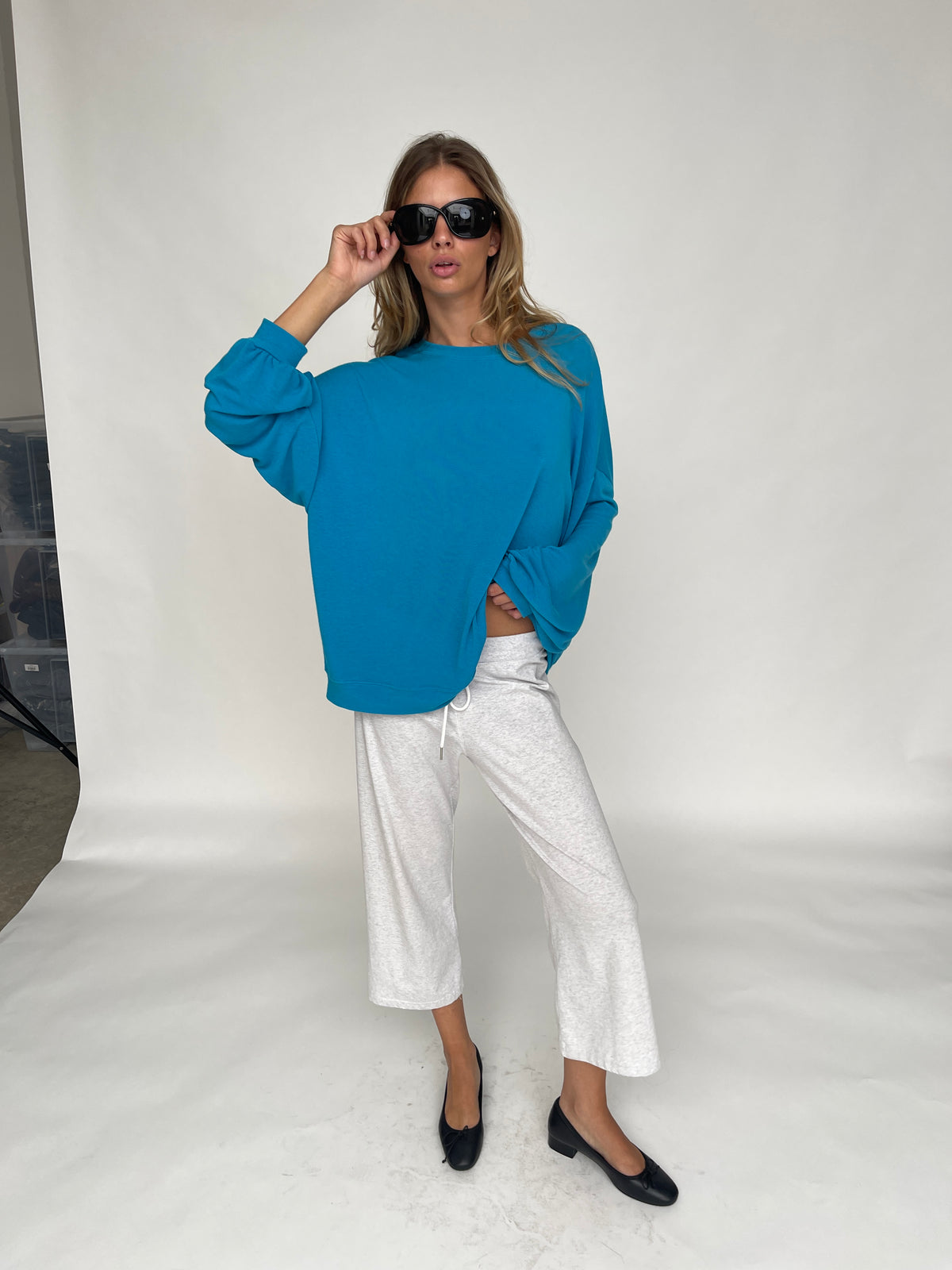 Basic Long Sleeve Tee Turquoise