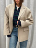 Oversized Checked Blazer Latte