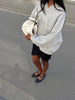 V-Neck Fleeced Sweater Grey