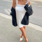 Mini Lace Trim Dress White