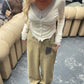 Double Layered Cardigan Grey Off White