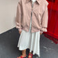 Oversized Contrast Stitch Jacket Dusty Pink