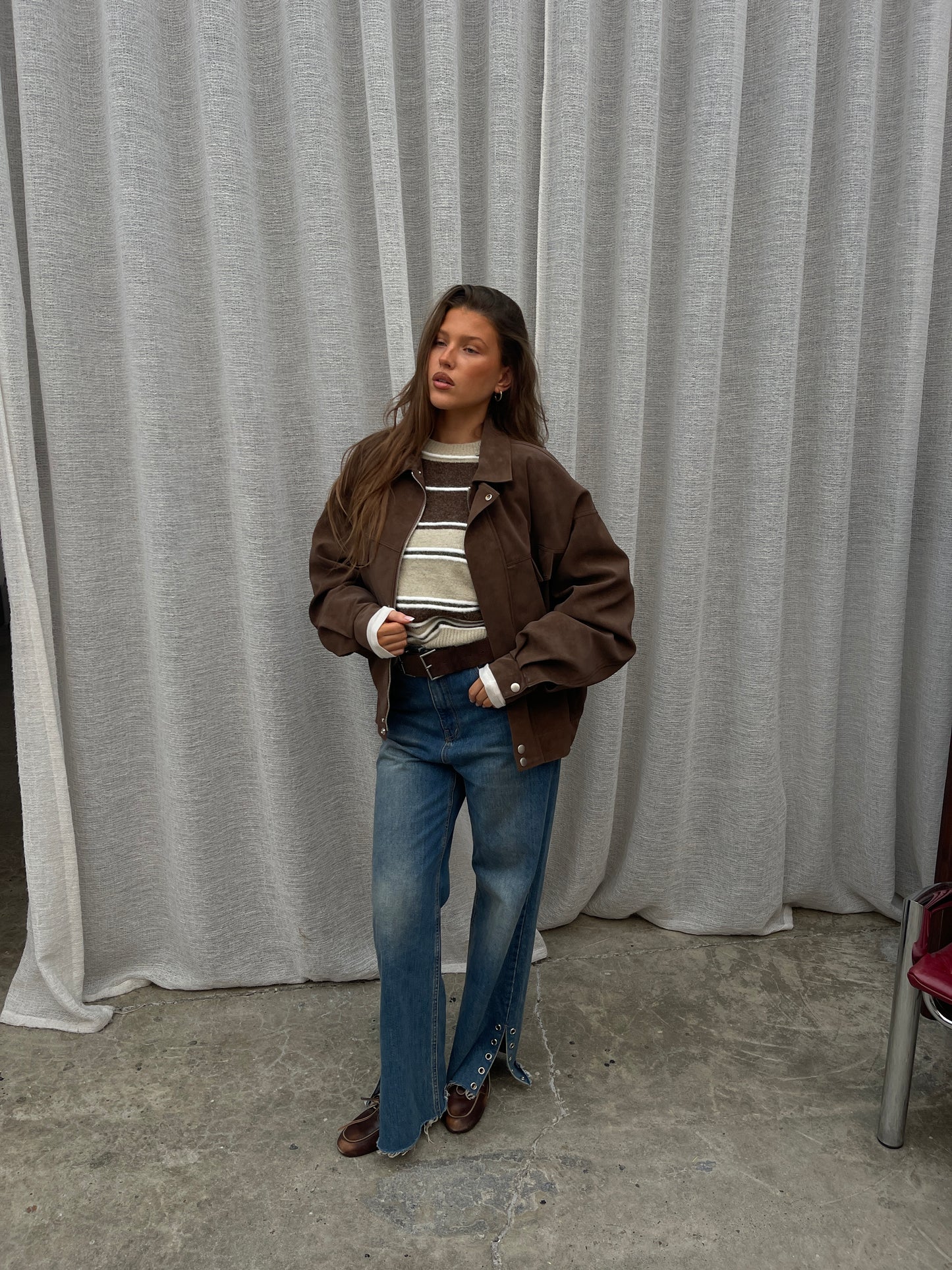 Suede Style Front Pocket Jacket