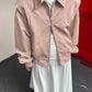 Oversized Contrast Stitch Jacket Dusty Pink