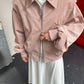 Oversized Contrast Stitch Jacket Dusty Pink