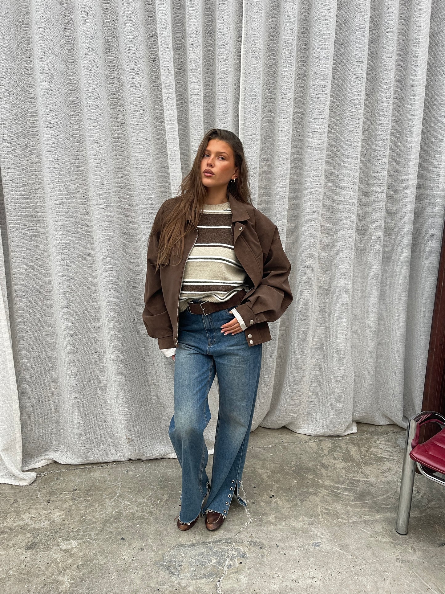 Suede Style Front Pocket Jacket