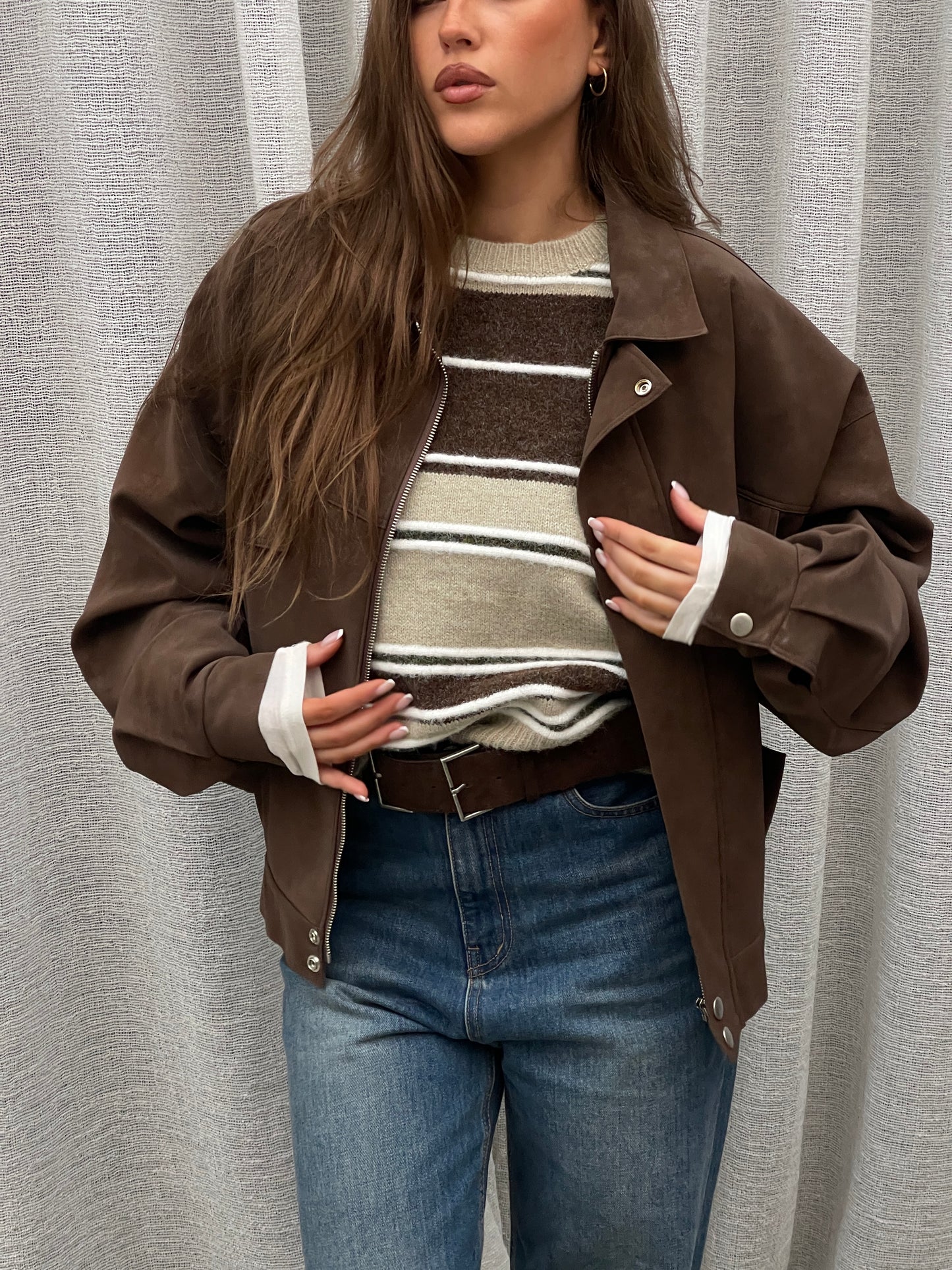 Suede Style Front Pocket Jacket