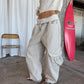 Baggy Fold Over Cargo Pants Sand