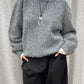 Oversized Wool Mix Jumper Grey