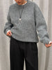 Oversized Wool Mix Jumper Grey
