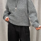 Oversized Wool Mix Jumper Grey