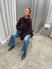 Oversized Braided Knit Dark Brown