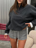 Half Zip-Up Fleece Charcoal