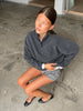 Half Zip-Up Fleece Charcoal