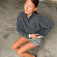Half Zip-Up Fleece Charcoal