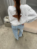 Open Back Sweater Grey Melange