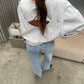 Open Back Sweater Grey Melange