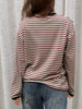 Soft Contrast Striped Sweater Sage Green