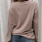 Soft Contrast Striped Sweater Sage Green