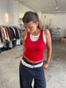 Double Layered Scrunched Top Red