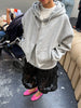 Double Layered Zipped Hooded Vest Grey