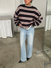 Oversized Striped Sweater Charcoal