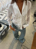Lace Detail Shirt White