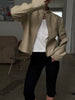 Padded High Neck Strap Detail Jacket Tan