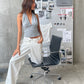 Deep Halter Neck Top Grey