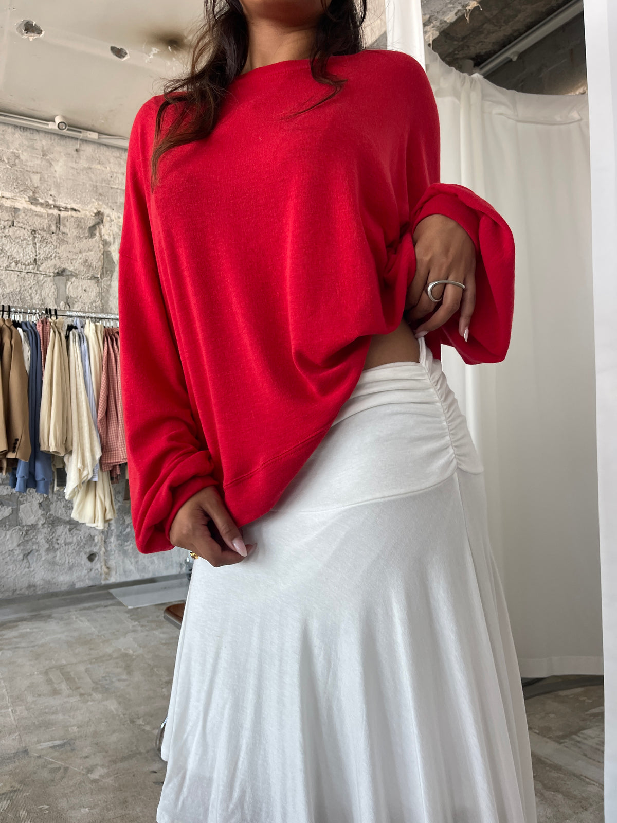 Basic Long Sleeve Tee Red