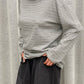 Striped Double Sleeve Tee Grey
