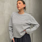 Striped Double Sleeve Tee Grey