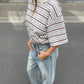 Oversized Striped Tee Ivory