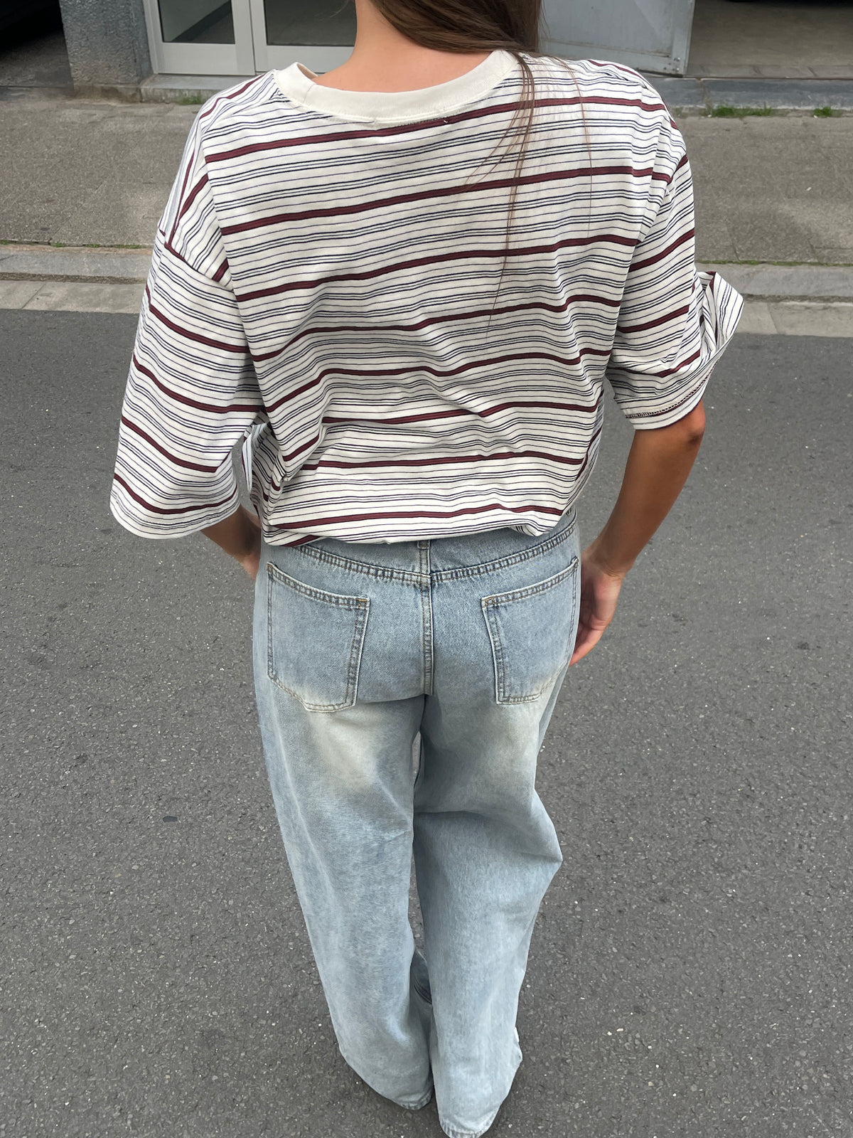 Oversized Striped Tee Ivory